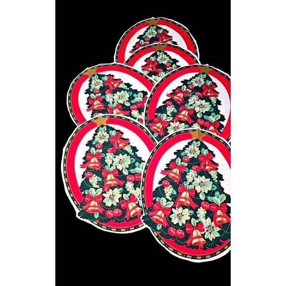 Christmas Fabric Cut Outs 20 +  Santa, Christmas Tree, Ornament Print Fabric - Picture 9 of 12